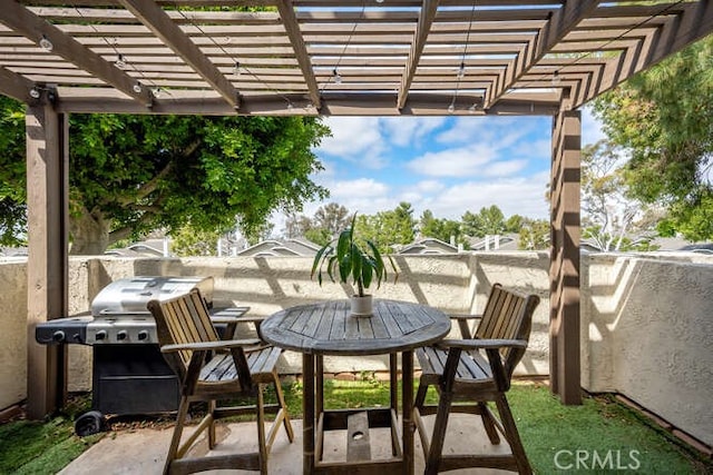 23391 La Crescenta Unit 270C, Mission Viejo, CA 92691 - view of patio / terrace with a pergola, area for grilling, and outdoor dining area