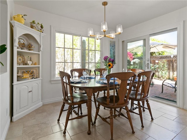 24822 Cutter, Laguna Niguel, CA 92677 - dining room featuring a chandelier and baseboards