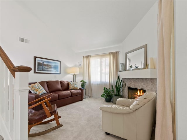 24822 Cutter, Laguna Niguel, CA 92677 - living room with light carpet, a lit fireplace, and stairway