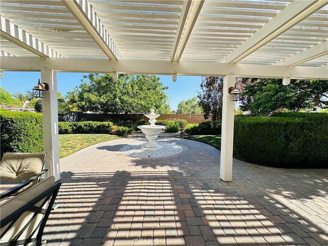 40973 Cebu Dr, Temecula, CA 92591 - view of patio featuring fence and a pergola