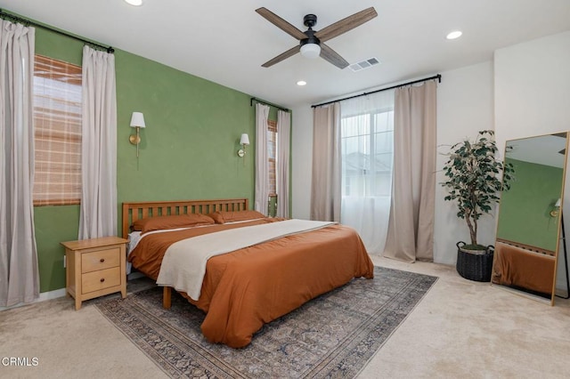 345 Allen Dr, Santa Paula, CA 93060 - carpeted bedroom featuring recessed lighting and a ceiling fan