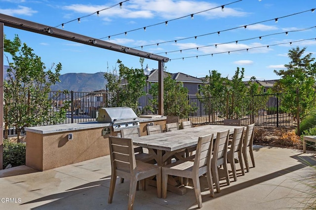 345 Allen Dr, Santa Paula, CA 93060 - view of patio featuring a mountain view and outdoor dining area