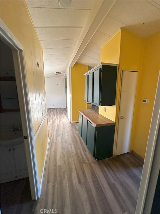 7677 Bedouin Ave Unit 29, Palms, CA 92277 - corridor featuring wood finished floors and a sink