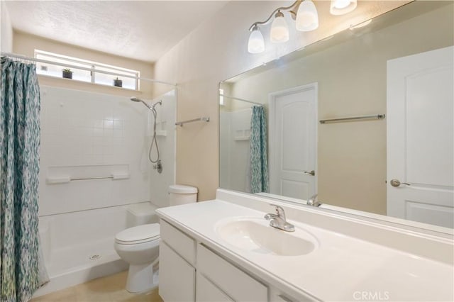 28001 Winged Foot Dr, Menifee, CA 92586 - bathroom with toilet, vanity, and a shower with curtain