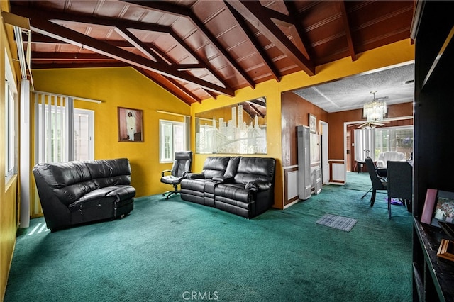 1022 W 101st St, Los Angeles, CA 90044 - living area featuring a chandelier, carpet floors, and plenty of natural light
