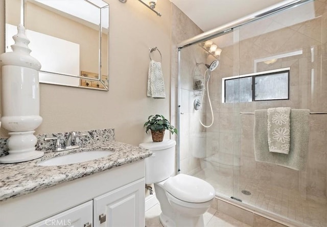 26780 Camino Seco, Temecula, CA 92590 - bathroom with toilet, vanity, and a shower stall