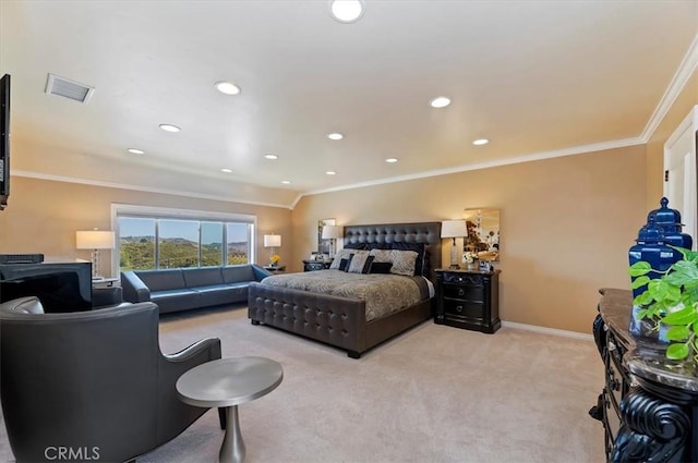 26780 Camino Seco, Temecula, CA 92590 - carpeted bedroom with ornamental molding and recessed lighting