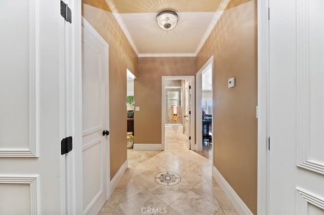 26780 Camino Seco, Temecula, CA 92590 - corridor featuring baseboards and ornamental molding