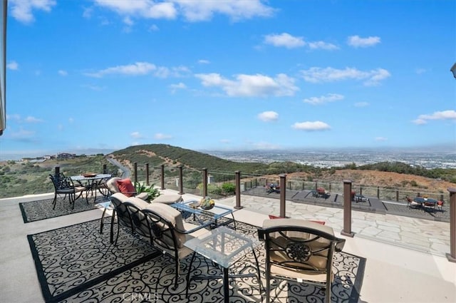 26780 Camino Seco, Temecula, CA 92590 - view of patio / terrace featuring a mountain view