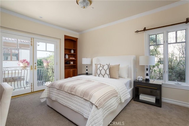 24352 Santa Clara Ave, Dana Point, CA 92629 - carpeted bedroom with access to outside and ornamental molding