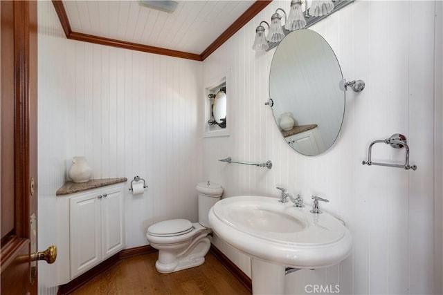 24352 Santa Clara Ave, Dana Point, CA 92629 - bathroom with ornamental molding and wood finished floors