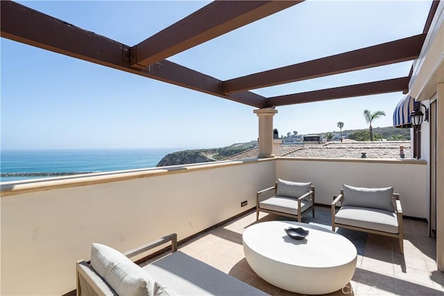 24352 Santa Clara Ave, Dana Point, CA 92629 - patio / terrace with an outdoor living space and a water view