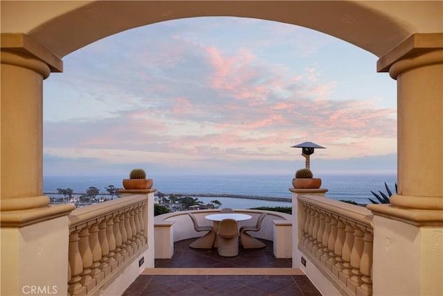24352 Santa Clara Ave, Dana Point, CA 92629 - balcony at dusk featuring a water view