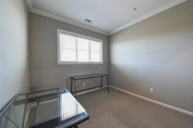 2303 Jefferson St Unit 1215, Torrance, CA 90501 - spare room featuring ornamental molding, carpet floors, and baseboards