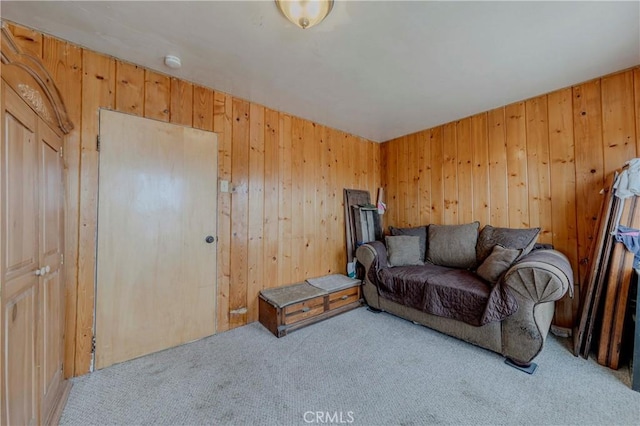 8288 White Rd, Phelan, CA 92371 - living room with carpet floors and wooden walls
