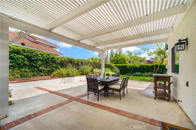 4017 Cottonwood Grove Trl, Calabasas, CA 91301 - fenced backyard with outdoor dining space, a pergola, and a patio