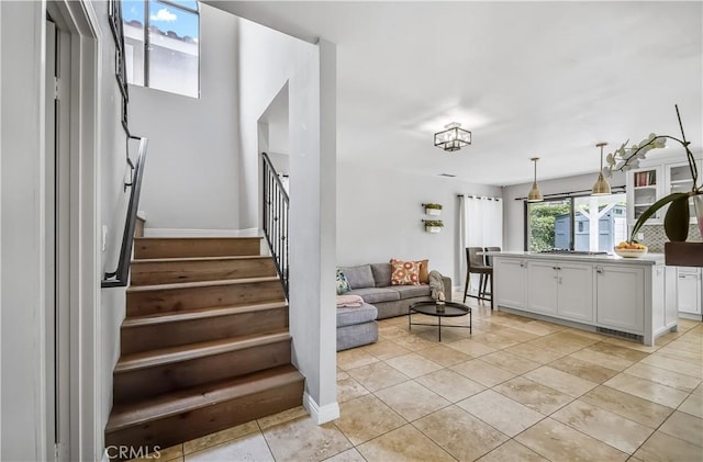 4017 Cottonwood Grove Trl, Calabasas, CA 91301 - stairway featuring baseboards and tile patterned flooring
