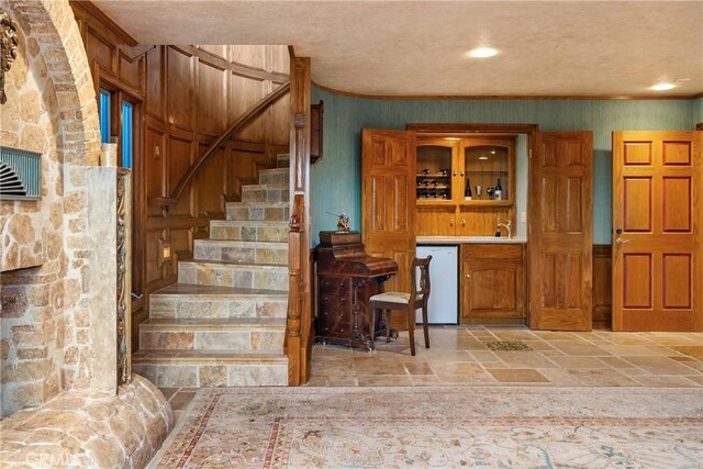 2743 Rodman Dr, Los Osos, CA 93402 - stairs featuring stone tile floors