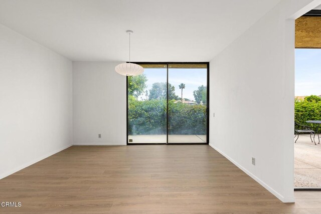 72460 Rodeo Way, Rancho Mirage, CA 92270 - spare room featuring a wall of windows, wood finished floors, and baseboards