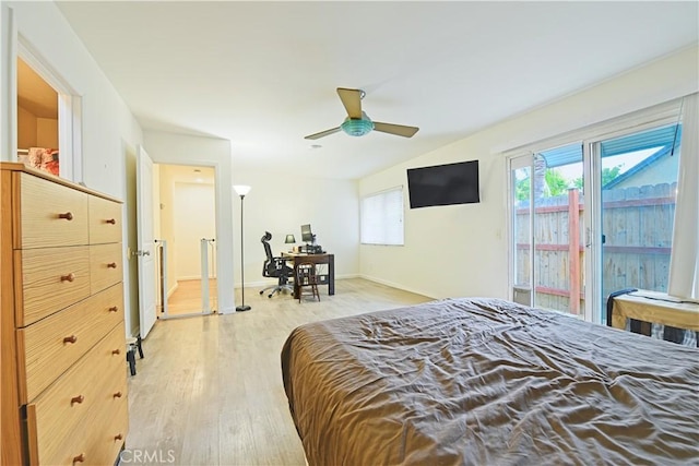 13142 Reedley St, Arleta, CA 91331 - bedroom with access to outside, light wood finished floors, baseboards, and an office area