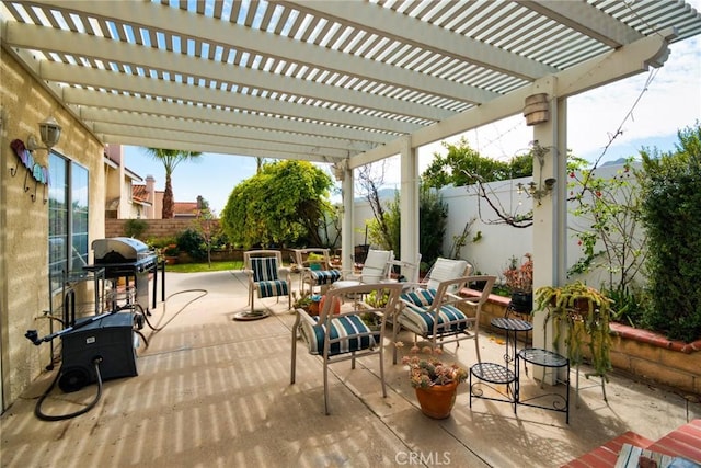 9615 Shadow Springs Dr, Moreno Valley, CA 92557 - view of patio / terrace featuring a fenced backyard and a pergola
