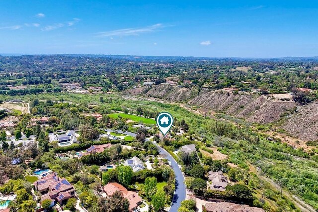 6039 Calle Camposeco, Rancho Santa Fe, CA 92067 - aerial view of property's location featuring nearby suburban area
