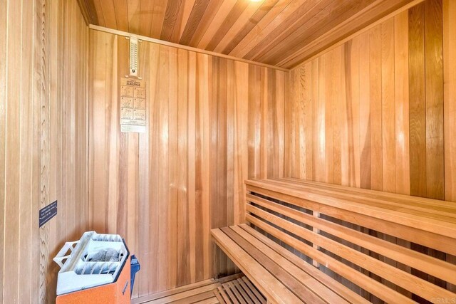 6039 Calle Camposeco, Rancho Santa Fe, CA 92067 - sauna / steam room featuring wooden ceiling and wood walls