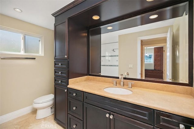 25412 Hugo Rd, Laguna Niguel, CA 92677 - full bath featuring vanity, tile patterned floors, and recessed lighting