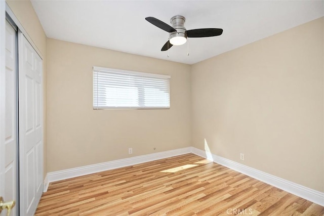 25412 Hugo Rd, Laguna Niguel, CA 92677 - unfurnished bedroom featuring light wood-type flooring, a closet, and ceiling fan