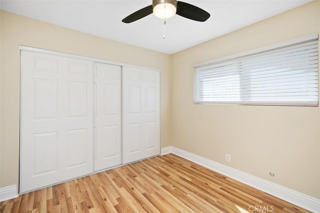 25412 Hugo Rd, Laguna Niguel, CA 92677 - unfurnished bedroom with a closet, light wood-type flooring, and ceiling fan