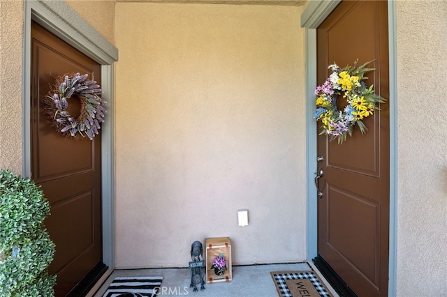 36438 Geranium Dr, Lake Elsinore, CA 92532 - view of exterior entry with stucco siding