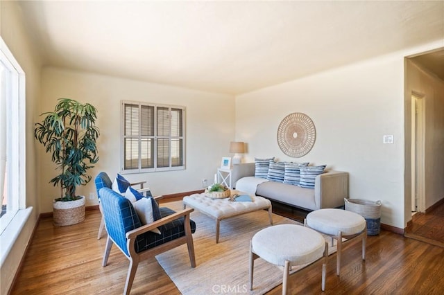 872 W 21st St, San Pedro, CA 90731 - living room with healthy amount of natural light, wood finished floors, and baseboards