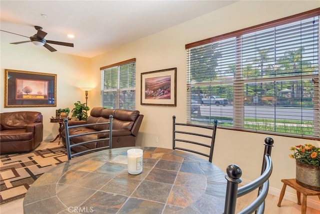 4329 Junction St Unit 103, Corona, CA 92883 - dining space featuring ceiling fan and baseboards