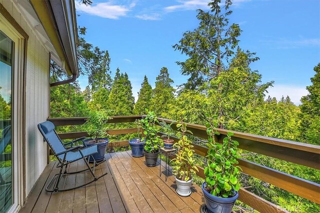 145 Cumberland Dr, Lake Arrowhead, CA 92352 - view of wooden terrace