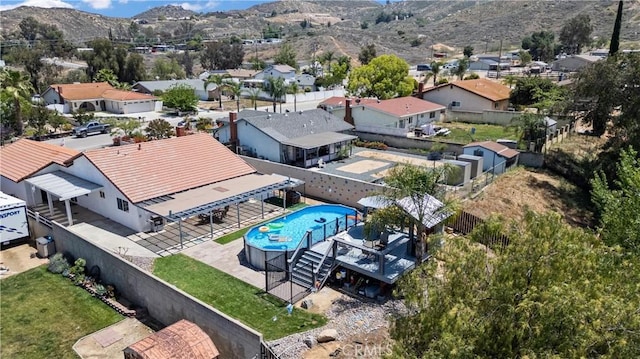 19927 Athenon Ave, Perris, CA 92570 - aerial view of residential area featuring mountains and a pool