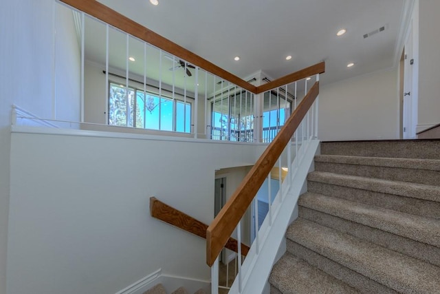 23342 Caminito Juanico Unit 304, Laguna Hills, CA 92653 - stairs with recessed lighting and ceiling fan