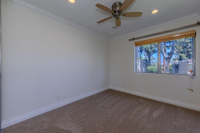 23342 Caminito Juanico Unit 304, Laguna Hills, CA 92653 - unfurnished room with carpet floors, recessed lighting, a ceiling fan, and crown molding