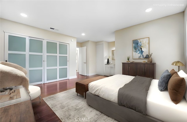 2473 Oswego St Unit 17, Pasadena, CA 91107 - bedroom featuring wood finished floors, recessed lighting, and baseboards