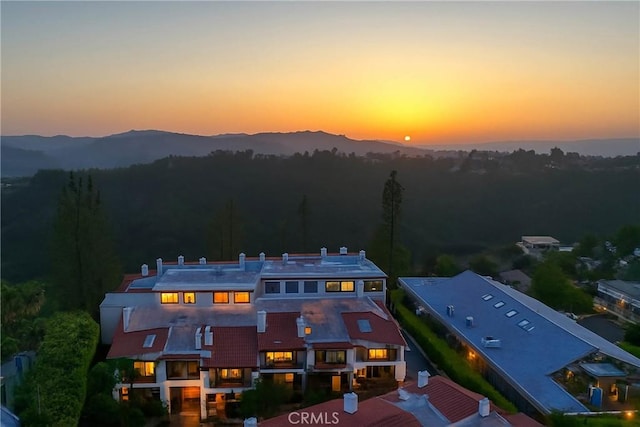 2311 Roscomare Rd Unit 16, Los Angeles, CA 90077 - aerial view at dusk of a forest view and a mountain view