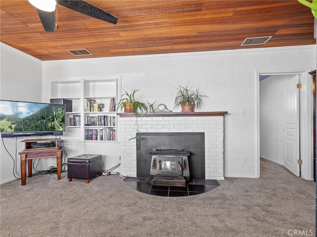14060 Osage Rd, Apple Valley, CA 92307 - carpeted living area with wood ceiling