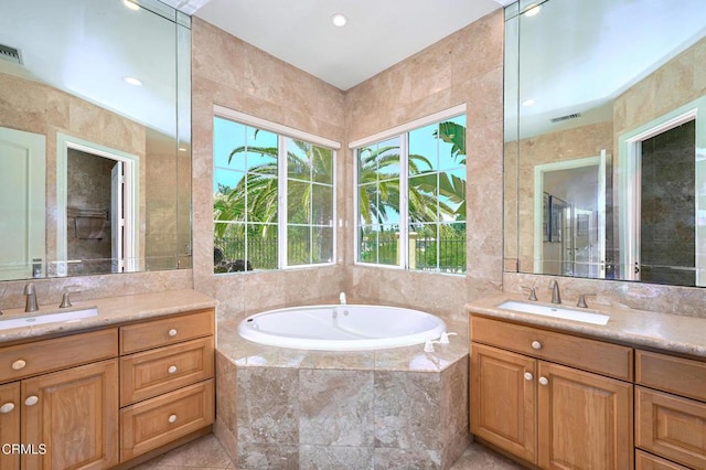 1690 Calle Tierra Vis, Camarillo, CA 93010 - bathroom featuring two vanities and a bath