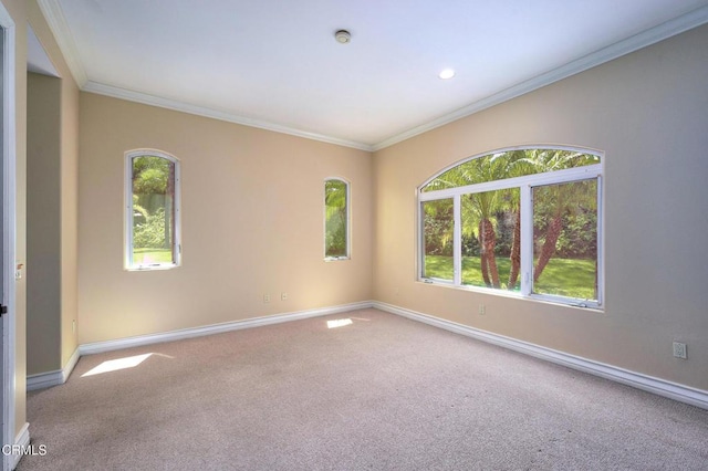 1690 Calle Tierra Vis, Camarillo, CA 93010 - spare room with carpet floors, plenty of natural light, baseboards, crown molding, and recessed lighting