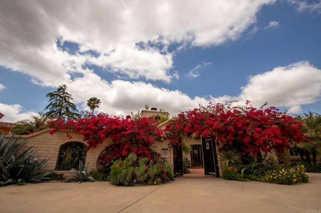 11105 Berry Rd, Valley Center, CA 92082 - view of property hidden behind natural elements featuring a chimney and stone siding