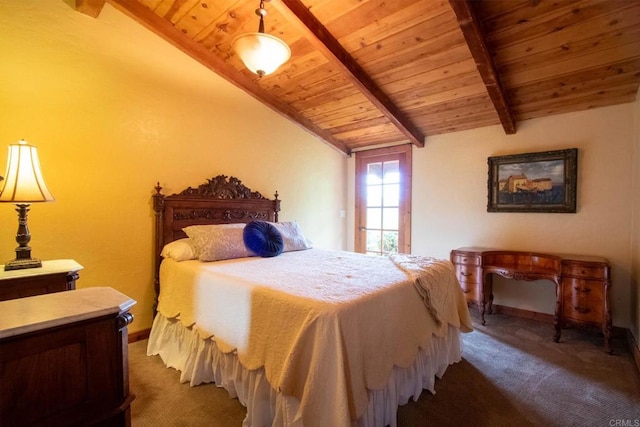 11105 Berry Rd, Valley Center, CA 92082 - bedroom featuring wood ceiling and carpet flooring