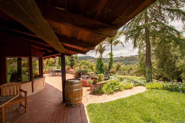 11105 Berry Rd, Valley Center, CA 92082 - view of patio / terrace with a mountain view and outdoor dining space