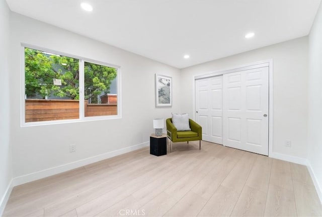 3445 Tilden Ave, Los Angeles, CA 90034 - unfurnished room with light wood-style floors, recessed lighting, and baseboards