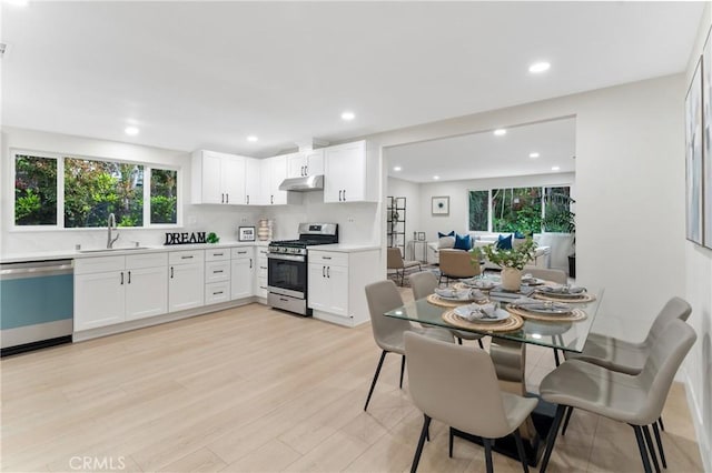 3445 Tilden Ave, Los Angeles, CA 90034 - dining space featuring light wood-type flooring and recessed lighting