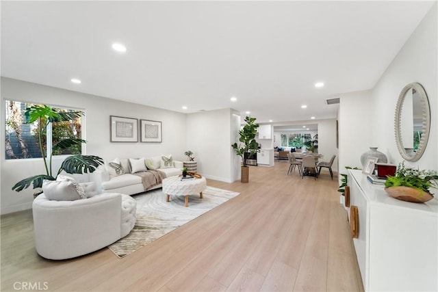 3445 Tilden Ave, Los Angeles, CA 90034 - living area featuring recessed lighting, light wood-style flooring, and baseboards