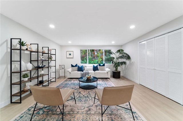 3445 Tilden Ave, Los Angeles, CA 90034 - living area with wood finished floors, recessed lighting, and baseboards