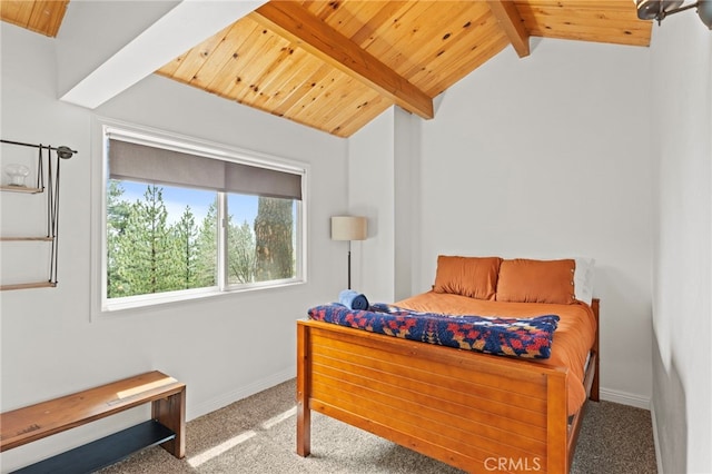 1803 Nob Hill Dr, Running Springs, CA 92382 - carpeted bedroom featuring wooden ceiling and baseboards